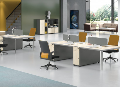 Office furniture setup equipment desk call center 4 workstations